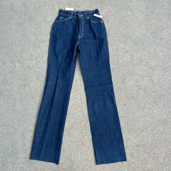 80s Oscar De La Renta High Rise Straight Leg Jeans Deadstock NWT 26"x37.5" - Picture 2 of 9